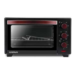 G3 Ferrari G10135 IL MORO 20 Plus electric oven, black and burgundy, front view - Home & Garden