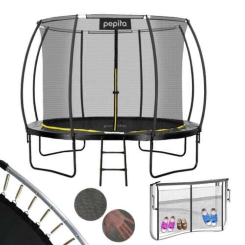 Pepita 306cm Premium Trampoline with ladder and shoe storage, black