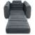 Intex 2-in-1 inflatable armchair, gray, unfolded into a bed, front view