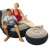 Woman and child relaxing in Intex Ultra Lounge Relax inflatable chair with footrest