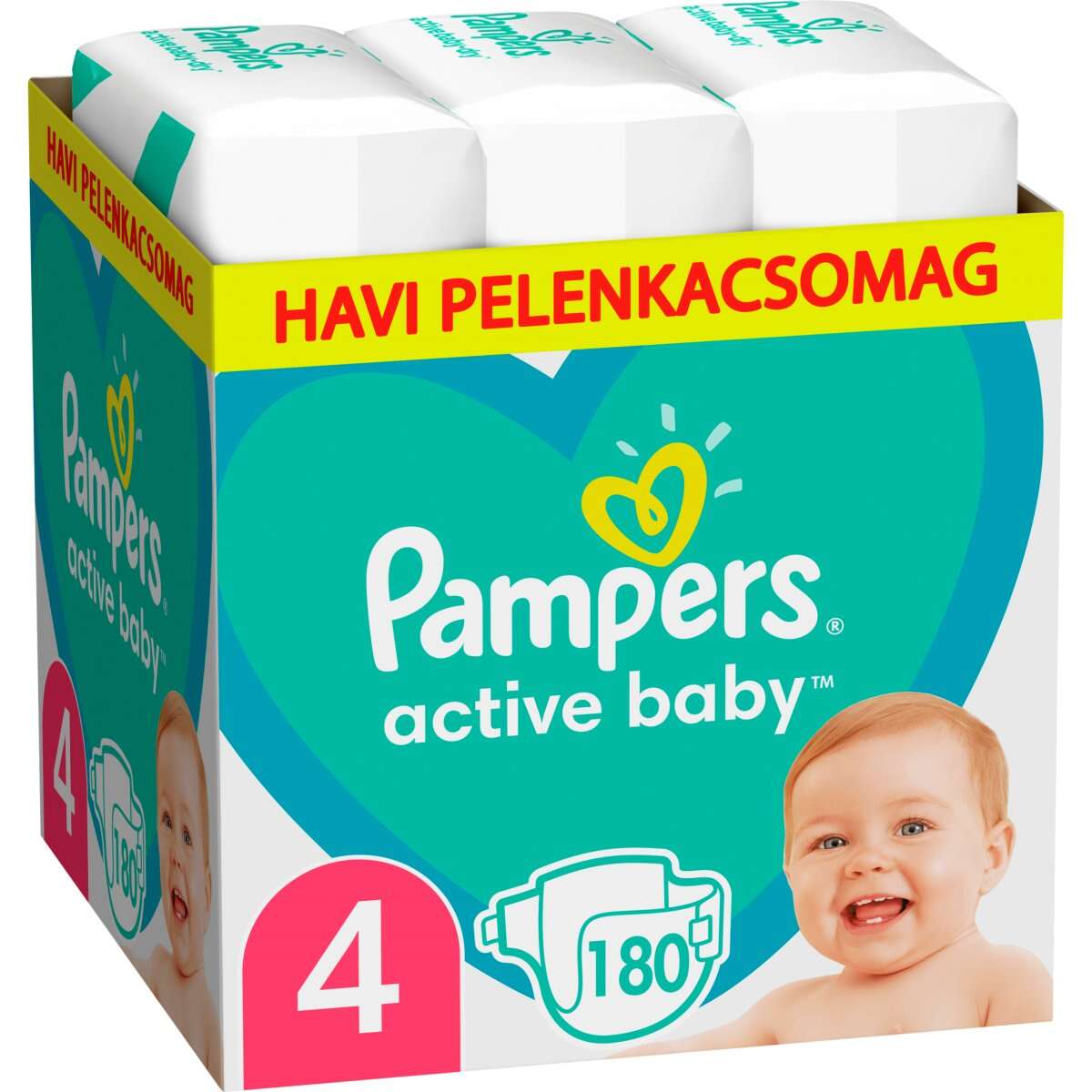 Pampers Active Baby havi Pelenkacsomag 9-14kg Maxi 4 (180db)