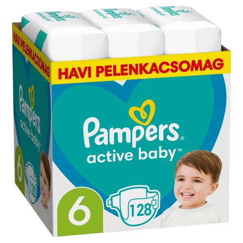Pampers Active Baby monthly nappy pack 13-18kg Junior 6 (128pcs) 122699289
