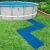 Intex pool with foam mat pathway on grass