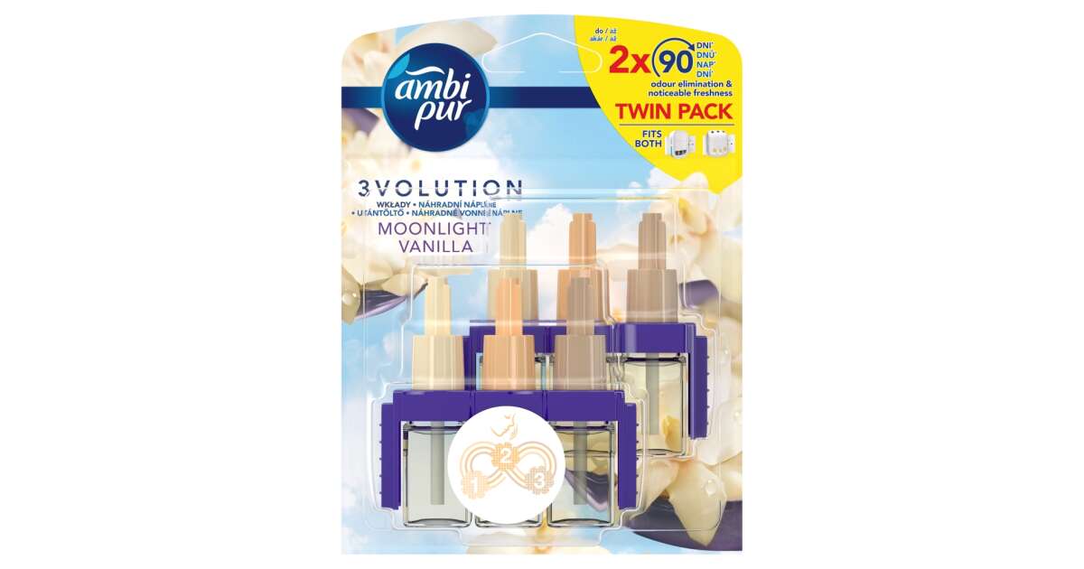 Ambi Pur 3Volution Moonlight Vanilla Refill for electric air freshener  2x20ml 