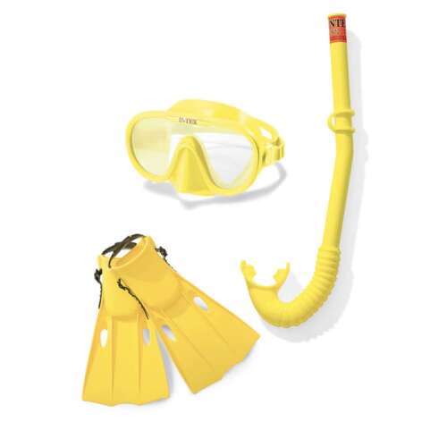 Intex Master Class Tauchset, gelbe Taucherbrille, Schnorchel und Flossen