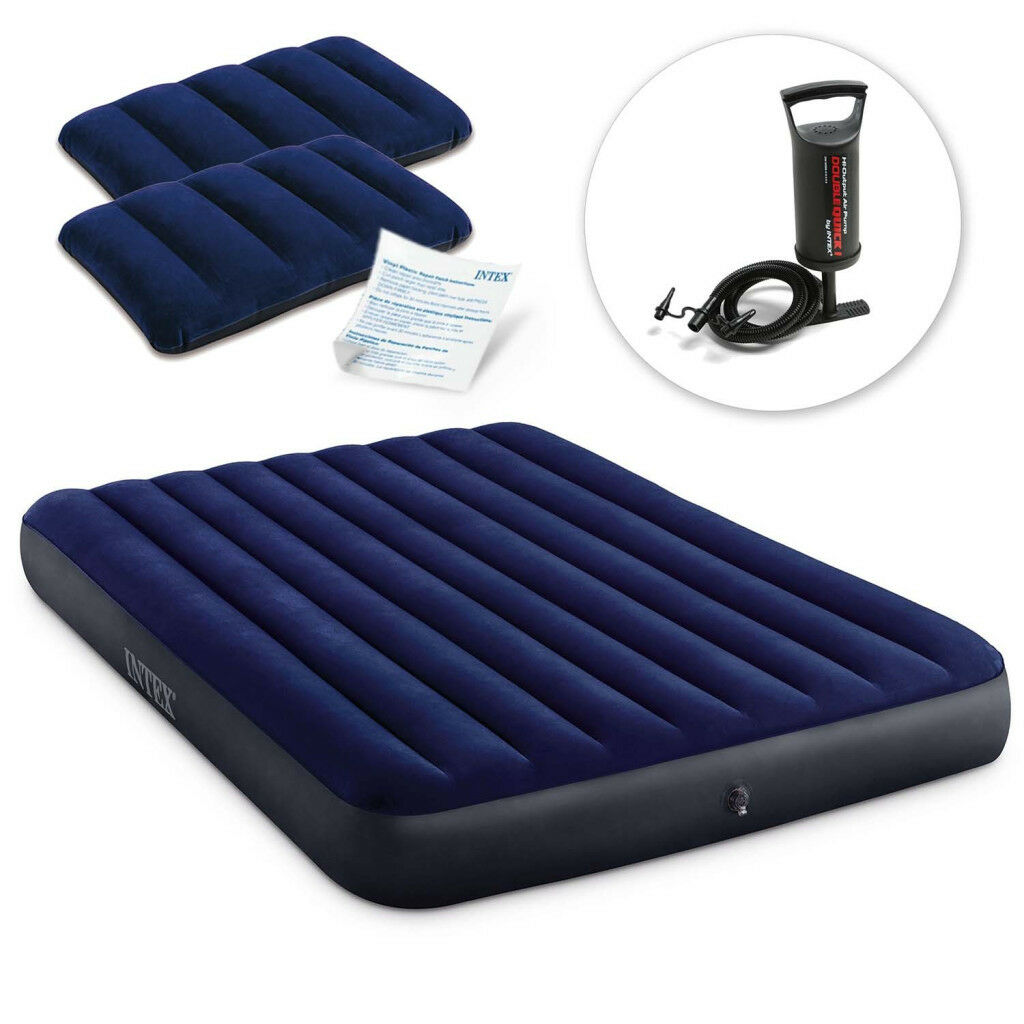 E-shop Nafukovací matrac + manuálna pumpa Intex Queen Dura Beam, 203x152x25 cm