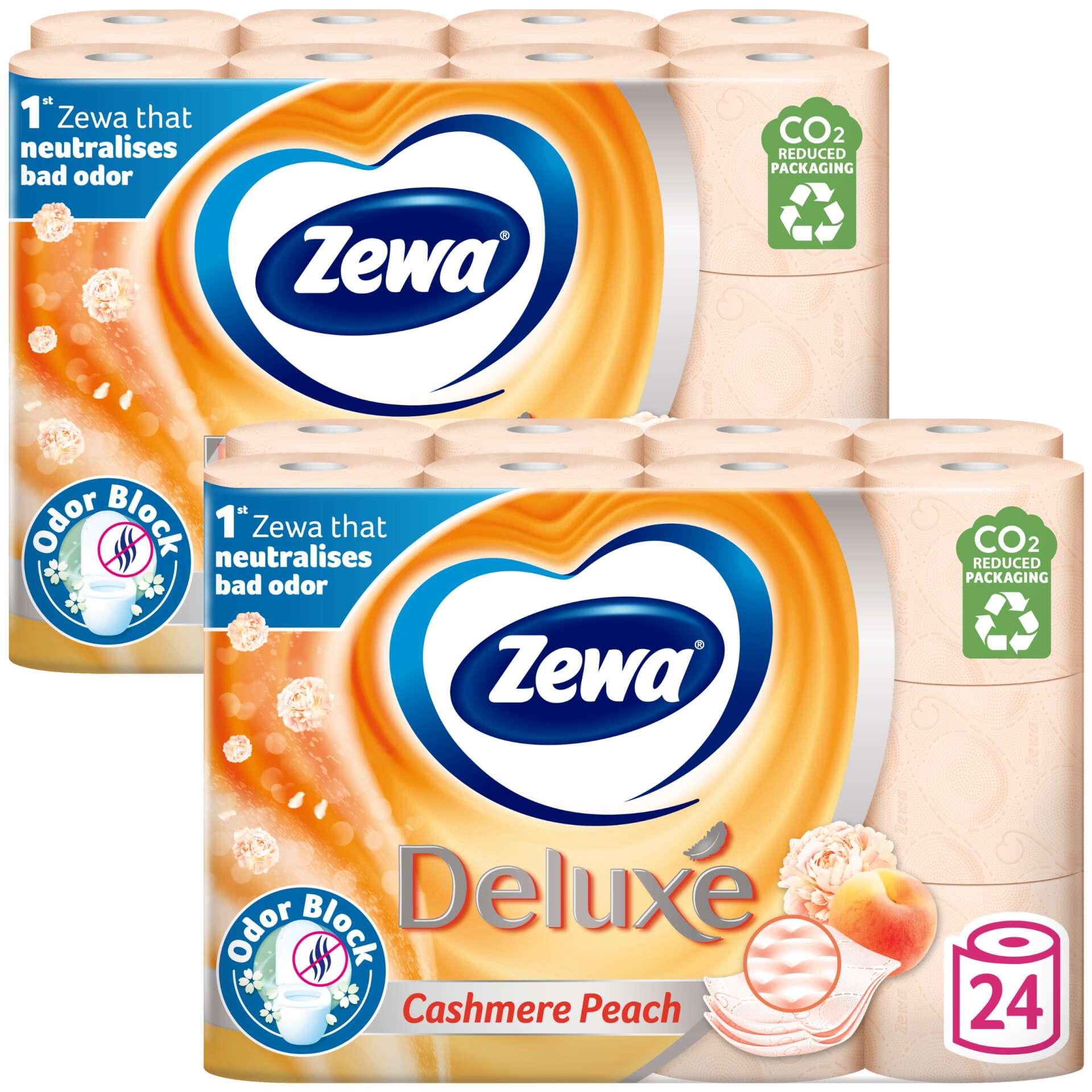 E-shop Zewa Deluxe 3 vrstvový toaletný papier cashmere peach, 48 roliek