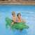 Intex inflatable crocodile ride-on pool toy, kids and adults having fun in the pool