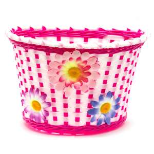 Koliken Kinder Fahrradkorb - Blume #pink-weiß