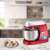 Clatronic KM 3709 1000W red stand mixer with stainless steel bowl and baked goods