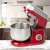 Clatronic KM 3709 1000W red stand mixer with stainless steel bowl and whisk attachment