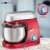 Clatronic KM 3709 1000W red stand mixer with stainless steel bowl and blue illuminated rotary switch