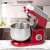Clatronic KM 3709 kitchen robot, 1000W, 5L, stainless steel bowl, red, with open lid