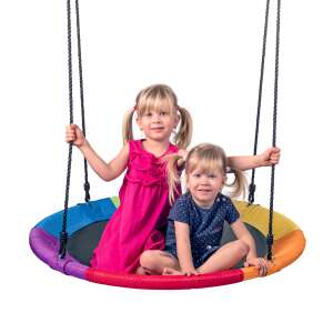 Regenbogen-Nestschaukel für Kinder, 100 cm Durchmesser, belastbar bis 100 kg - Nestschaukeln