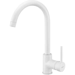 Deante BEN_L62M white kitchen faucet with U-shaped spout - Deante Faucet