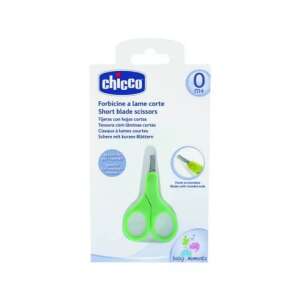 Chicco Short Blade Scissors for Baby, green, 0+ months - Bathing Essential