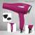 ProfiCare PC-HT 3045 hair dryer in pink, 2200 watt, 3 heat settings, 2 speed settings, with concentrator nozzle and air filter