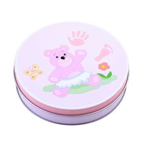 Baby hand and footprint kit with pink bear design - Ramiz