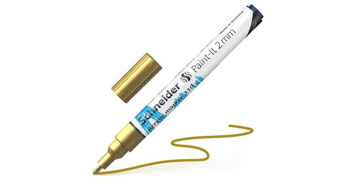 SCHNEIDER Acrylic marker 2 mm, SCHNEIDER Paint-It 310, gold 