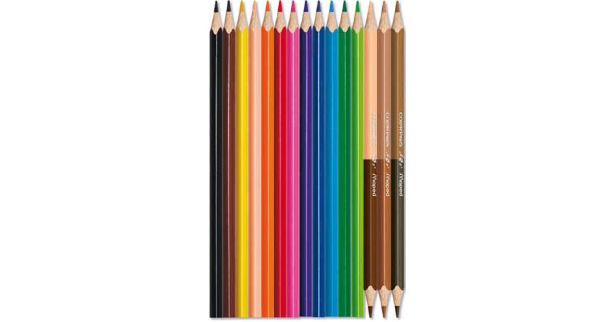 Maped Jumbo Triangular Colored Pencils, Assorted Colors, Set of 12