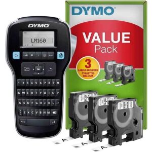 DYMO LabelManager 160 Label Maker with 3 D1 Label Tapes Value Pack - Label Maker and Tape