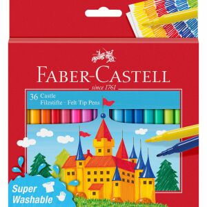 Faber-Castell Castle Zestaw 36 pisaków, Super Zmywalne - Filctoll