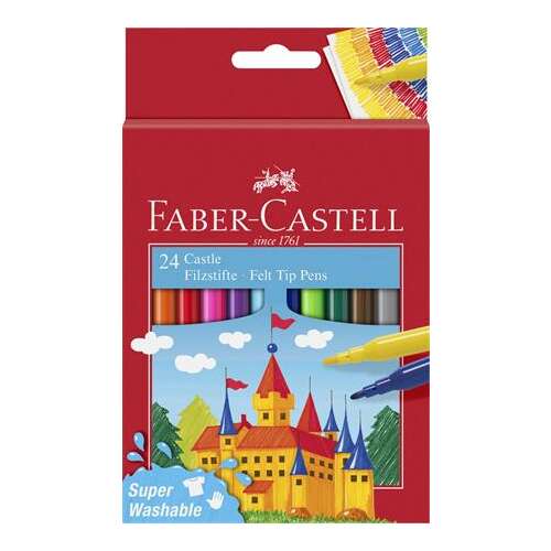 FABER-CASTELL Felt-tip Pen Set, FABER-CASTELL, 24 different colours "Castle"