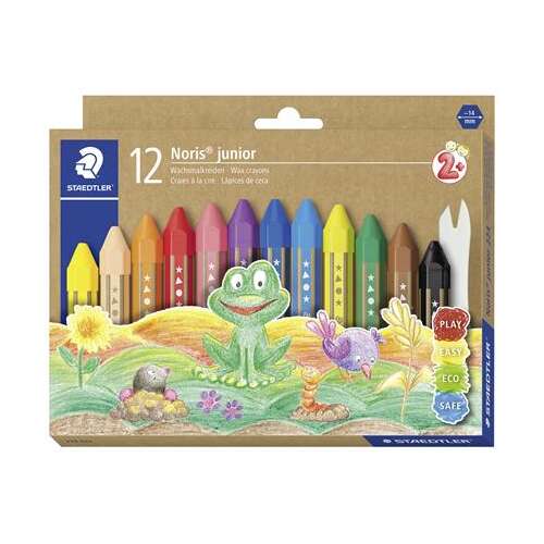 STAEDTLER Creioane colorate, groase, hexagonale, STAEDTLER Noris Junior, 12 culori diferite