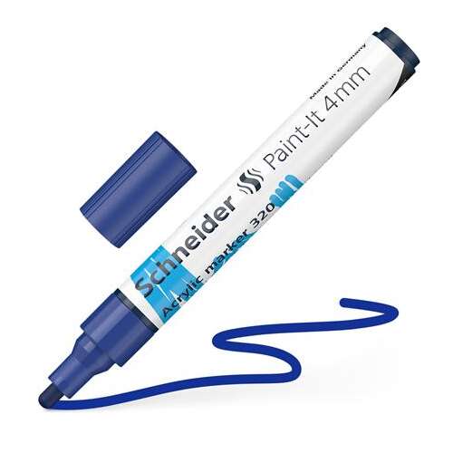 SCHNEIDER Marker acrilic 4 mm, SCHNEIDER Paint-It 320, albastru