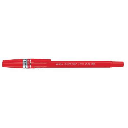 ZEBRA Guľôčkové pero, 0,21 mm, uzáver, ZEBRA "H-8000", červená