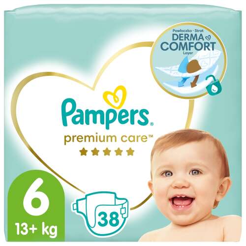 Pampers Premium Care Plienky 13kg+ Junior 6 ( (38ks)