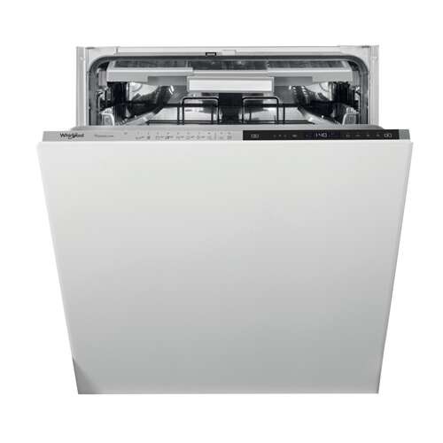 Whirlpool WIP 4T133 PFE beépíthető mosogatógép, fehér, nyitott ajtó, elülső nézet