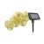 Solar powered string lights with 10 warm white LED bulbs in a decorative cage design, with the solar panel and stake included