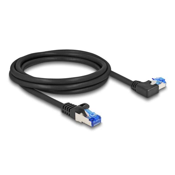 Delock RJ45 hálózati kábel Cat.6A S/FTP egyenes / balra hajló 2 m...