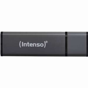 Intenso Alu Line 64GB USB 2.0 pendrive, szürke, elülső nézet - Pendrive