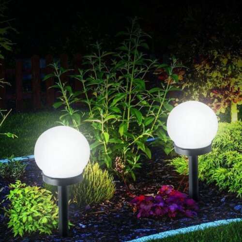 Polifach 2 LED-uri de grădină cu lumină solară de grădină cu LED 10cm - Sferă (P-010) #grey 40712930