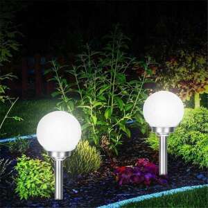 Polifach 4 LED Garten Solar Gartenleuchte 15cm - Kugel (P-015) #grau 32263828 Solarleuchten