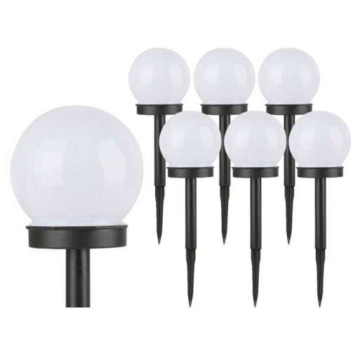 Polifach Led Solárna Lampa 34,5cm - Guľa (P-011) #čierna 6ks