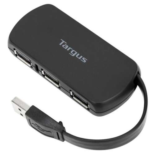Hub USB 2.0 Targus cu 4 porturi pentru laptop, Negru