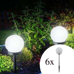 Polifach 2 LED-es kerti Napelemes Lámpa 10cm  - Gömb (P-010) #szürke 6db