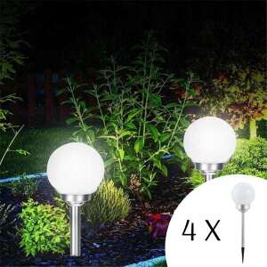 Polifach 4 LED Garten-Solar-Gartenleuchte 15cm - Kugel (P-015) #grau 4St. 32263956 Solarleuchten