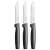 Fiskars Functional Form Tischmesser-Set, 3-teilig, schwarze Griffe, gezackte Klingen