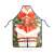 Red and white Christmas apron with a Santa Claus design, featuring a woman's figure