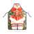 Red and white Christmas apron with a Santa Claus design, featuring a woman's figure