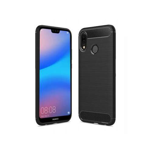 Huawei P20 Lite Handyhülle, schwarzes Karbon-Design, Forcell Carbon