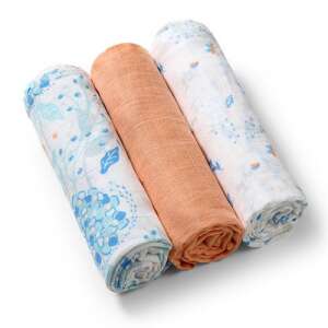 BabyOno 3 db-os színes,mintás textil pelenka - barack/kék 80459168 Textil pelenkák