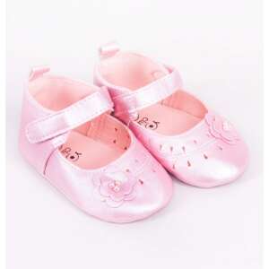 Yo! Bébi rózsaszín babacipő virág díszítéssel - Puhatalpú cipő, kocsicipő