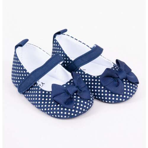 Yo! Bébi kék pöttyös masnis baba cipő