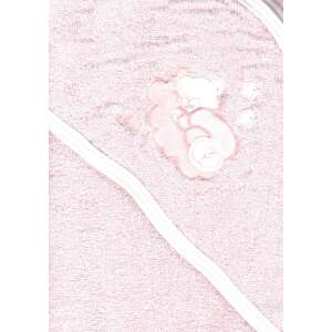 Trimex kapucnis,frottír fürdőlepedő 70*80 cm - rózsaszín alvó maci 73731169 Trimex