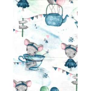 Flanel baba takaró, aranyos egér mintával, 60x80 cm, 100% pamut - Textil pelenka